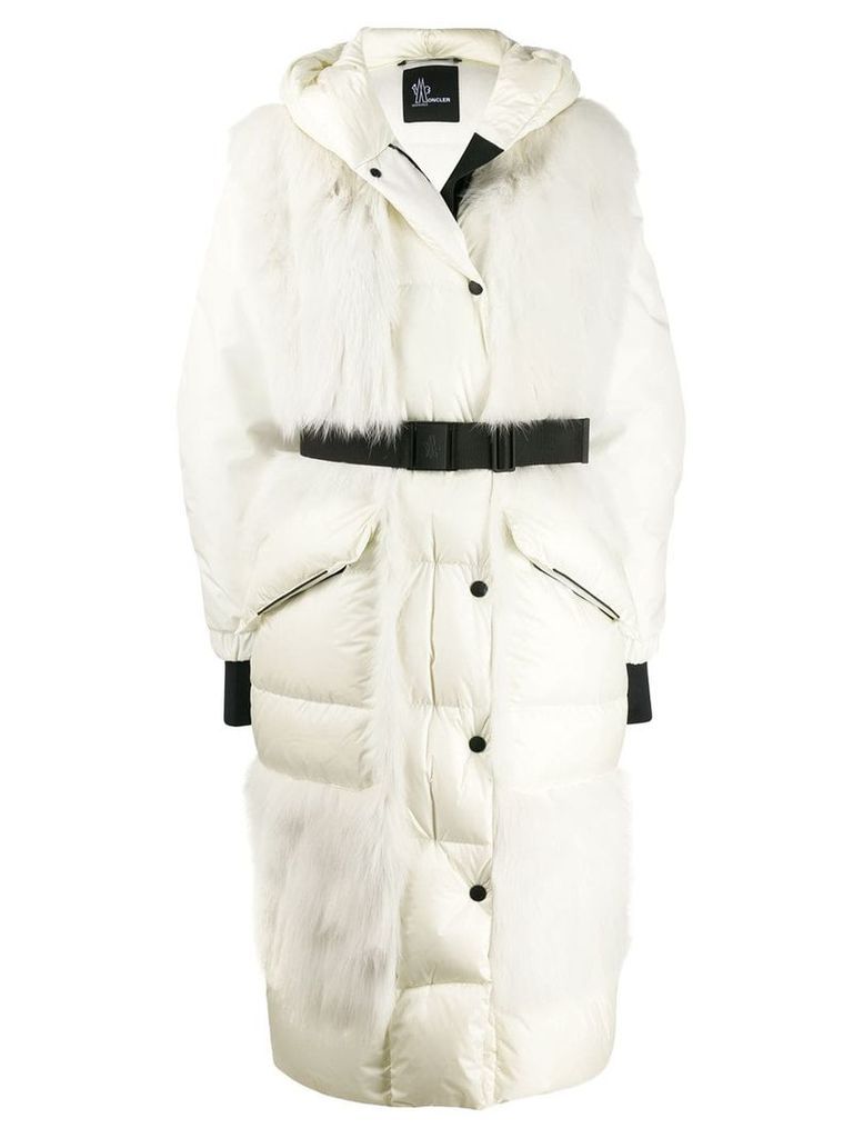 Moncler Grenoble long padded coat - White