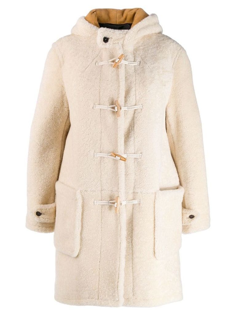 Saint Laurent shearling duffle coat - White