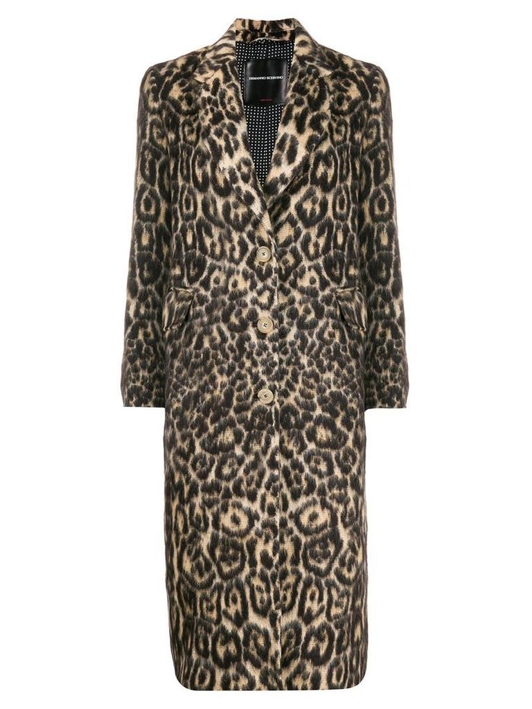 Ermanno Scervino single-breasted leopard coat - Black