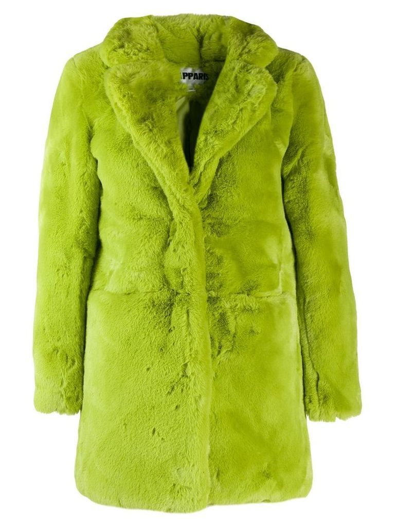 Apparis faux-fur midi coat - Green