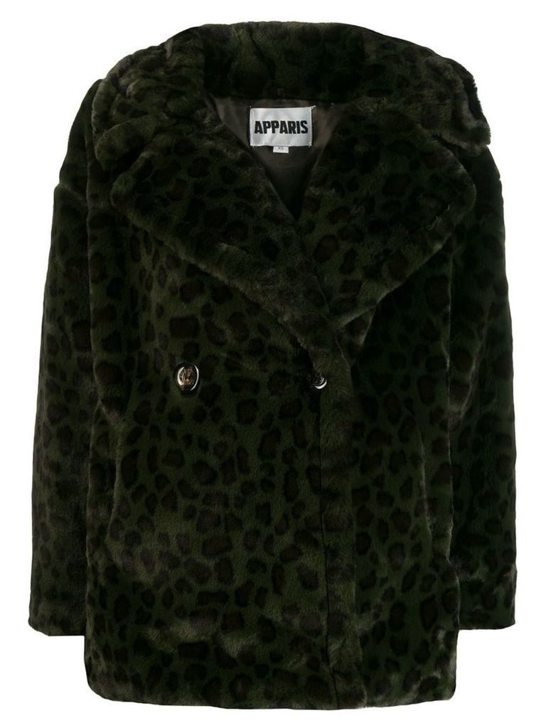 Apparis Amelia leopard coat - Green