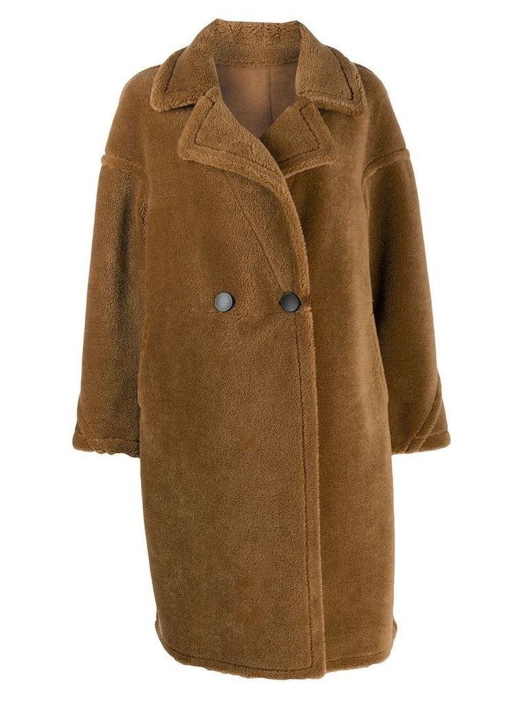 Liska double breasted shearling coat - Brown