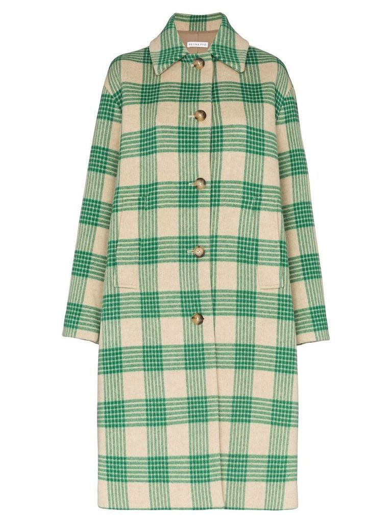 Rejina Pyo checked oversized coat - Green