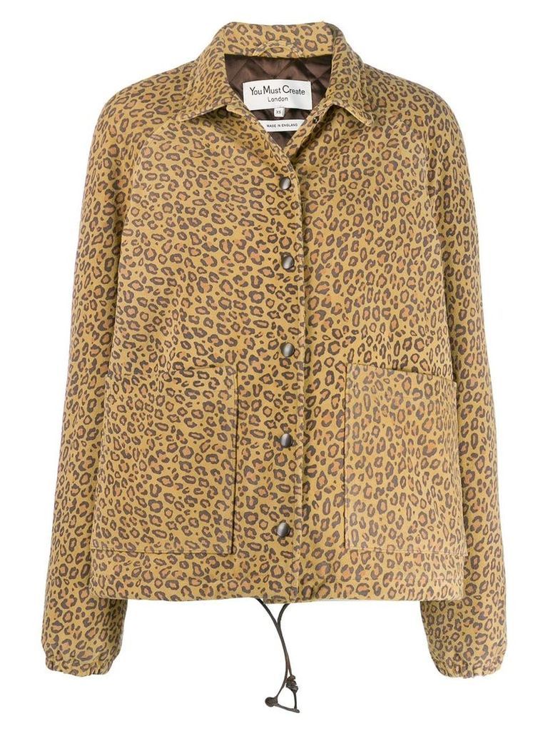 YMC leopard-print jacket - NEUTRALS