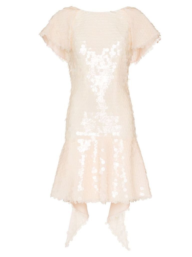 Natasha Zinko silk sequin embellished dress - Neutrals
