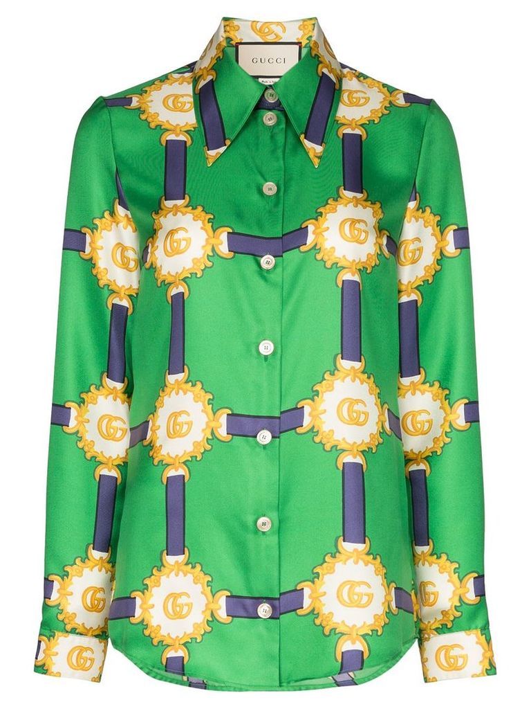 Gucci GG harness-print shirt - Green