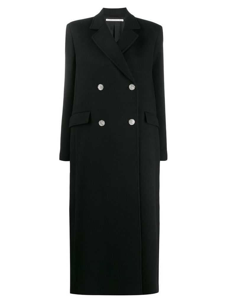 Alessandra Rich long double breasted coat - Black