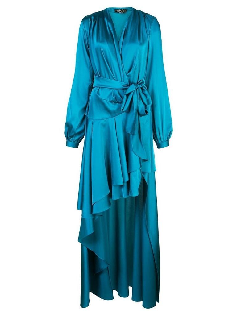 Patbo satin wrap gown - Blue