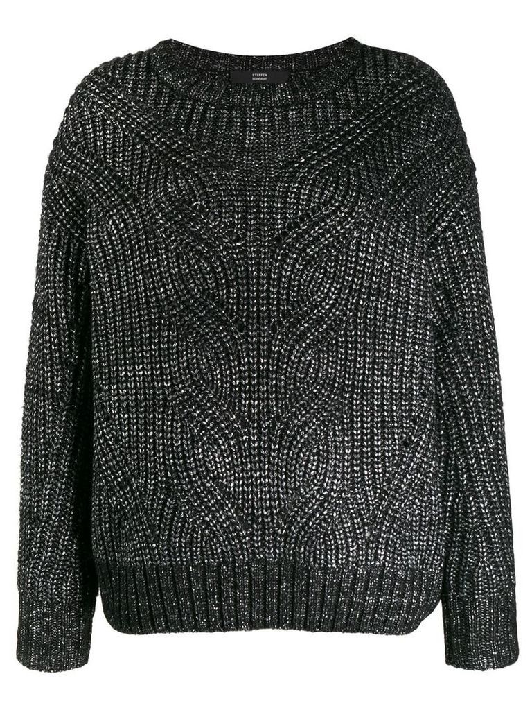 Steffen Schraut metallic ribbed-knit jumper - Black
