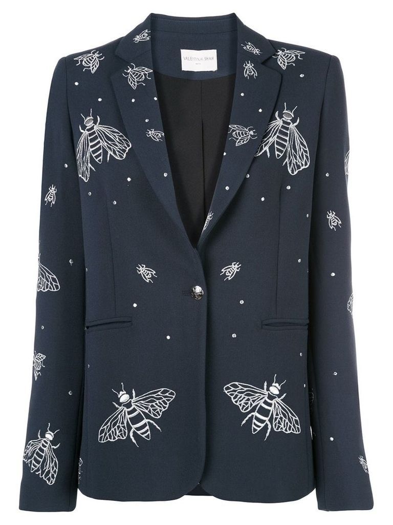 Valentina Shah bee embroidery blazer - Blue
