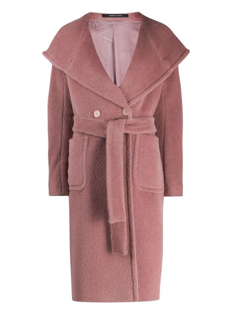 Tagliatore belted robe coat - PINK