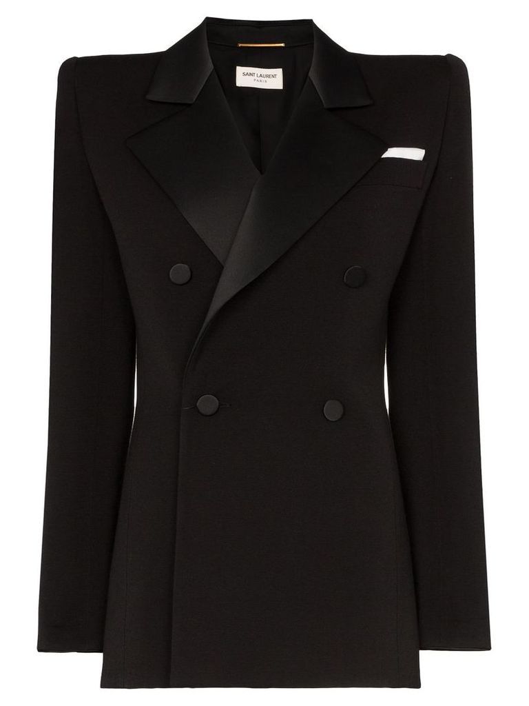 Saint Laurent tuxedo wool blazer - Black