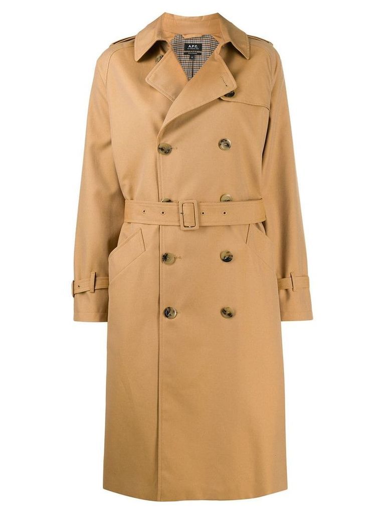 A.P.C. Greta double-breasted trench coat - Brown