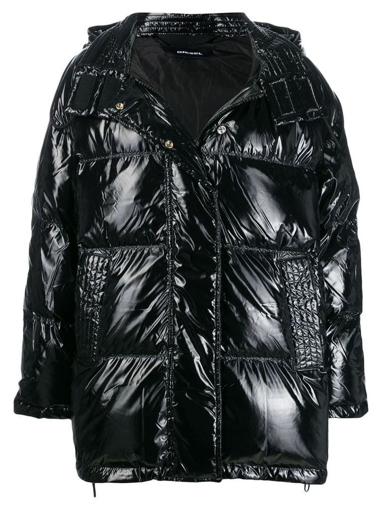 Diesel hooded padded jacket - Black