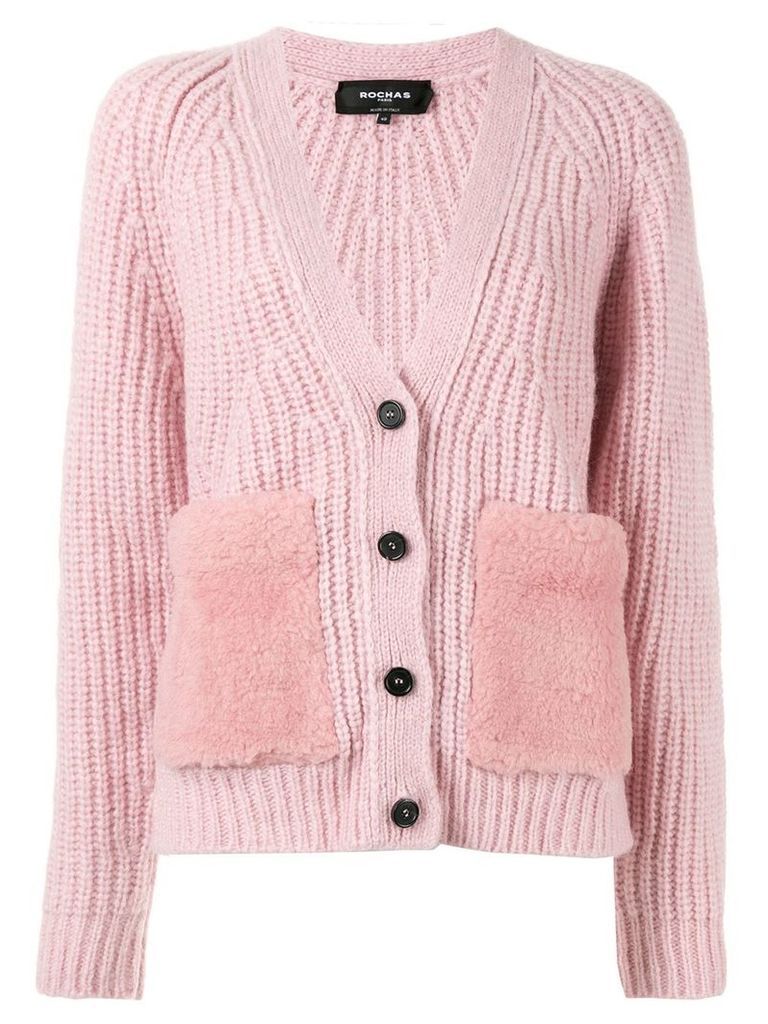 Rochas ribbed knit cardigan - PINK