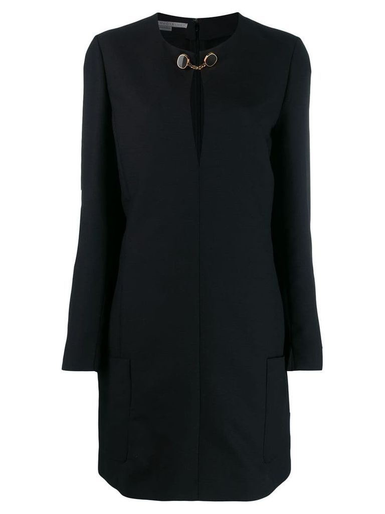 Stella McCartney brooch embellished shift dress - Black
