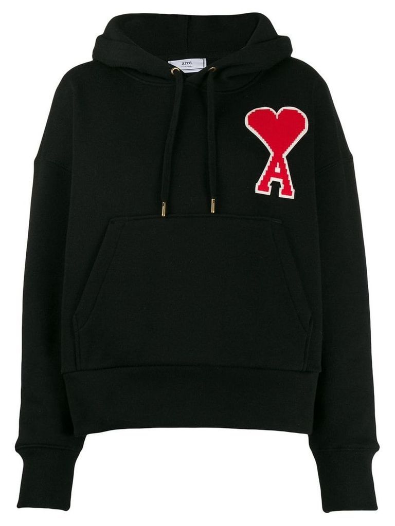 Ami Paris logo hooded sweatshirt - Black