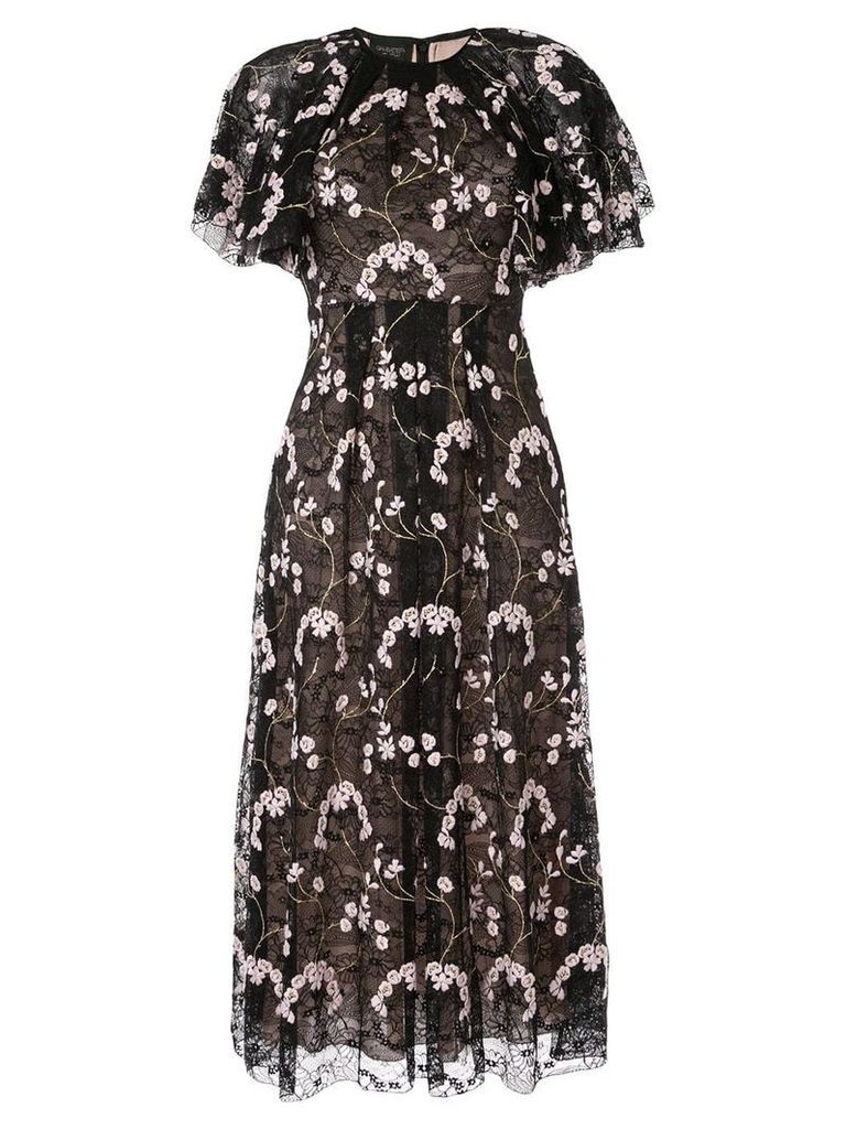 Giambattista Valli floral embroidered midi dress - Black