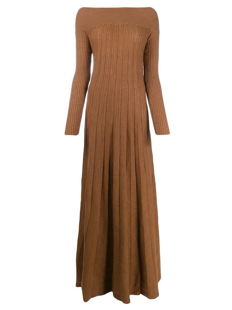 L'Autre Chose pleated knit dress - Brown