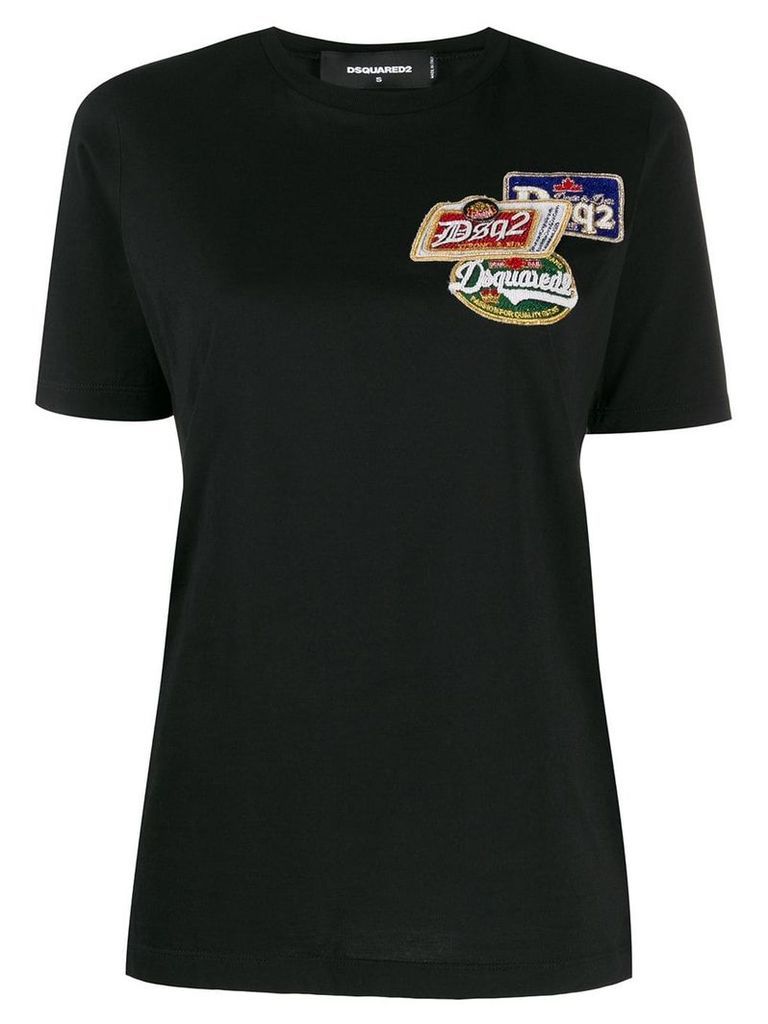 Dsquared2 logo embroidered T-shirt - Black