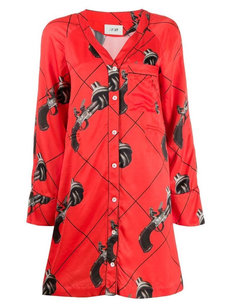 Kirin gun print shirt dress - ORANGE