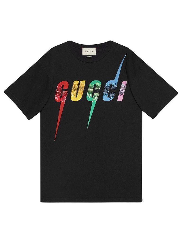 Gucci Oversize T-shirt with Gucci Blade print - Black