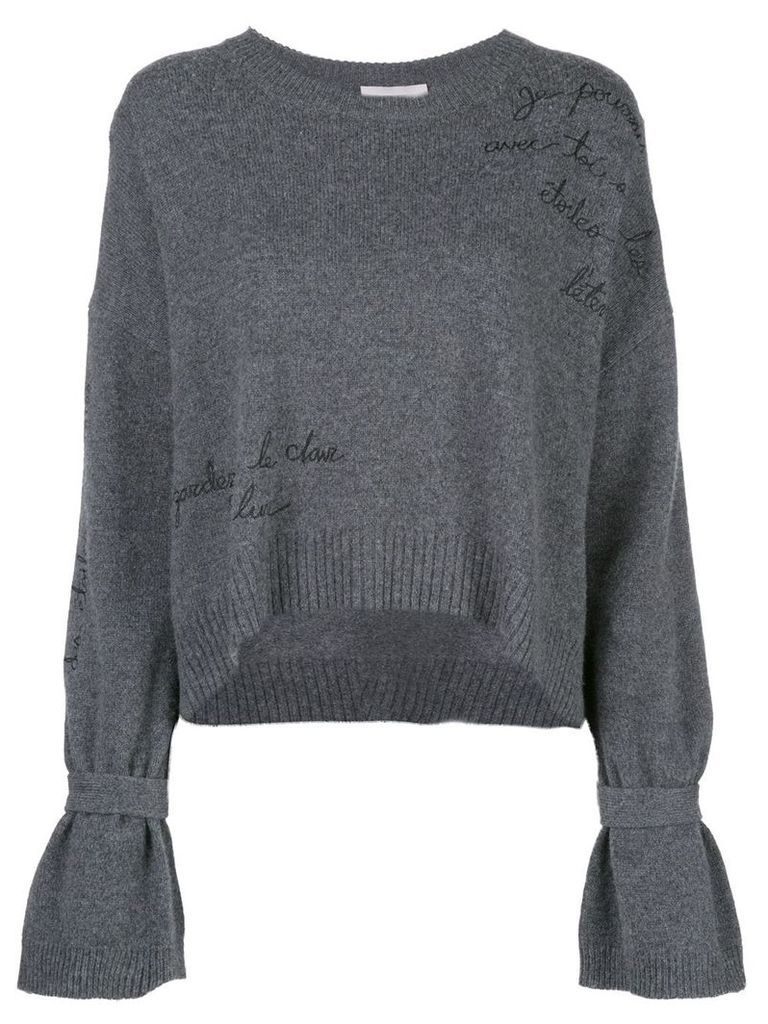 Cinq A Sept embroidered Josephine jumper - Grey