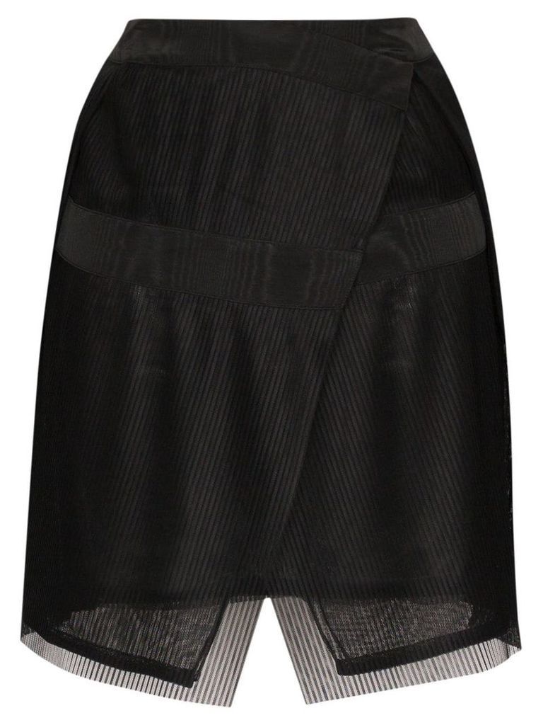 032c plissé pleated wrap mini skirt - Black