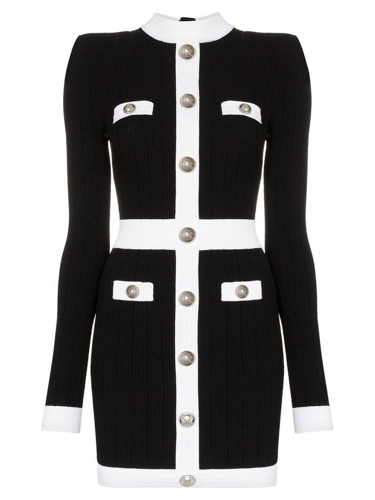 Balmain button front knitted dress - Black