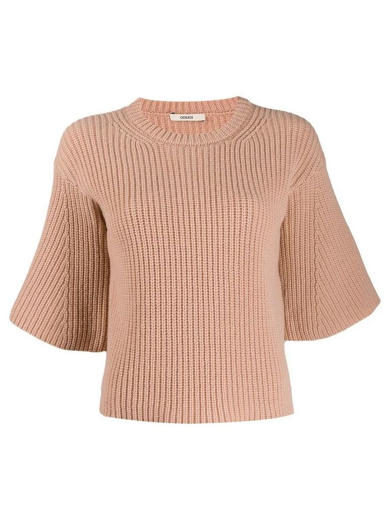 Odeeh short-sleeved knitted top - PINK
