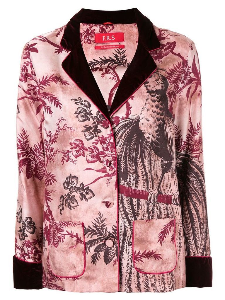 F.R.S For Restless Sleepers botanical print silk jacket - Red