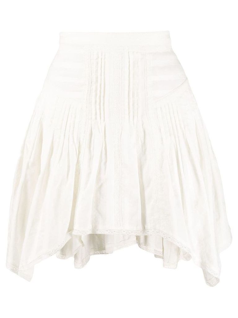 Isabel Marant Étoile pleated asymmetric hem skirt - White
