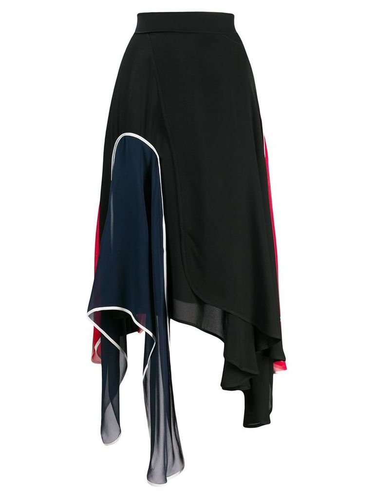JW Anderson asymmetric panelled skirt - Black