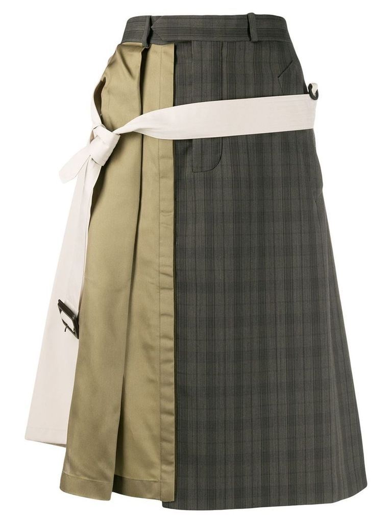 Maison Margiela asymmetric patchwork midi skirt - Neutrals