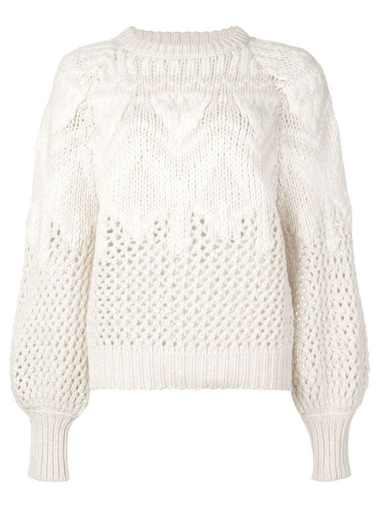 Brunello Cucinelli open knit jumper - White