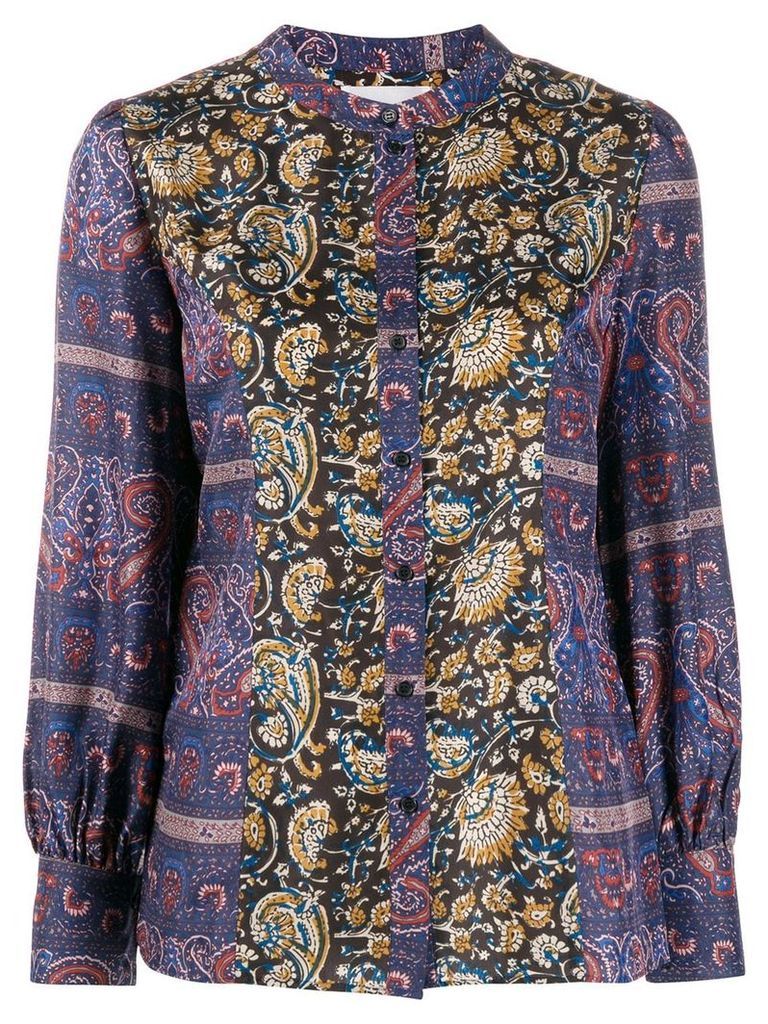 Antik Batik floral silk blouse - Blue