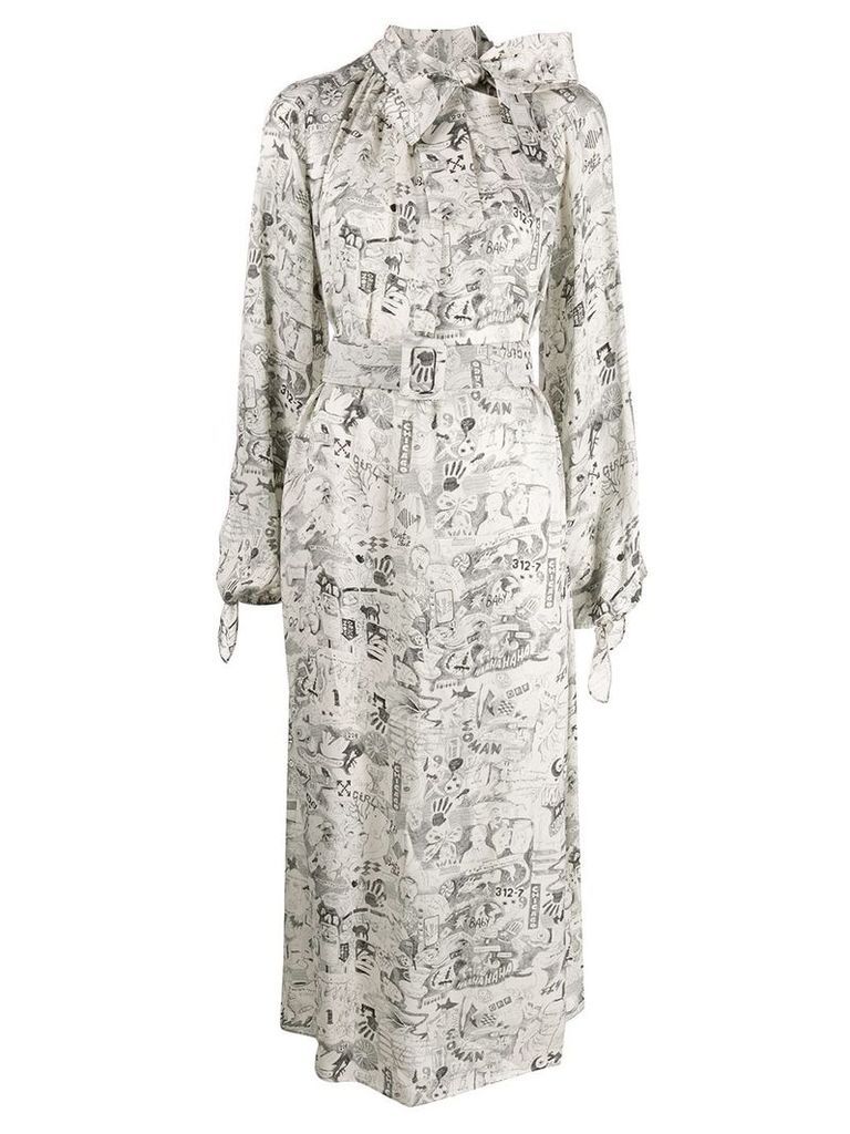 Off-White graphite print dress