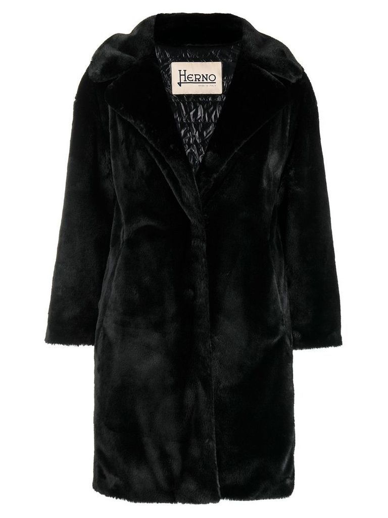 Herno faux fur coat - Black