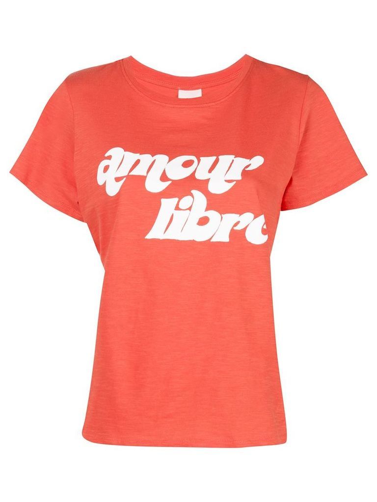 Cinq A Sept Amour Libre print T-shirt - ORANGE