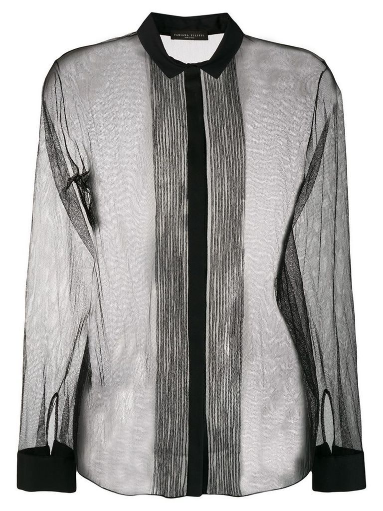 Fabiana Filippi long-sleeve sheer blouse - Black