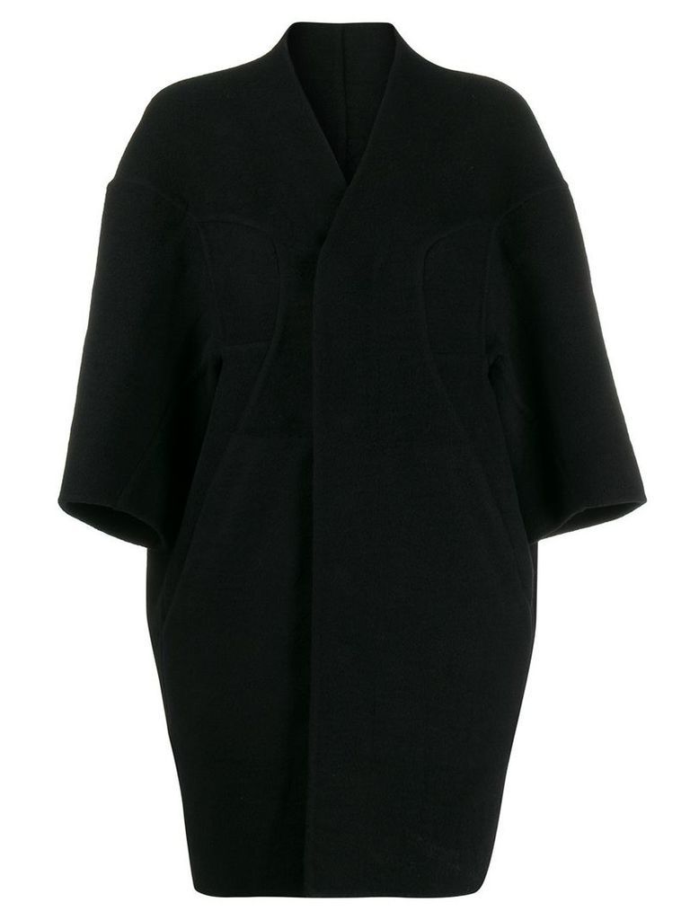 Rick Owens collarless oversized coat - Black