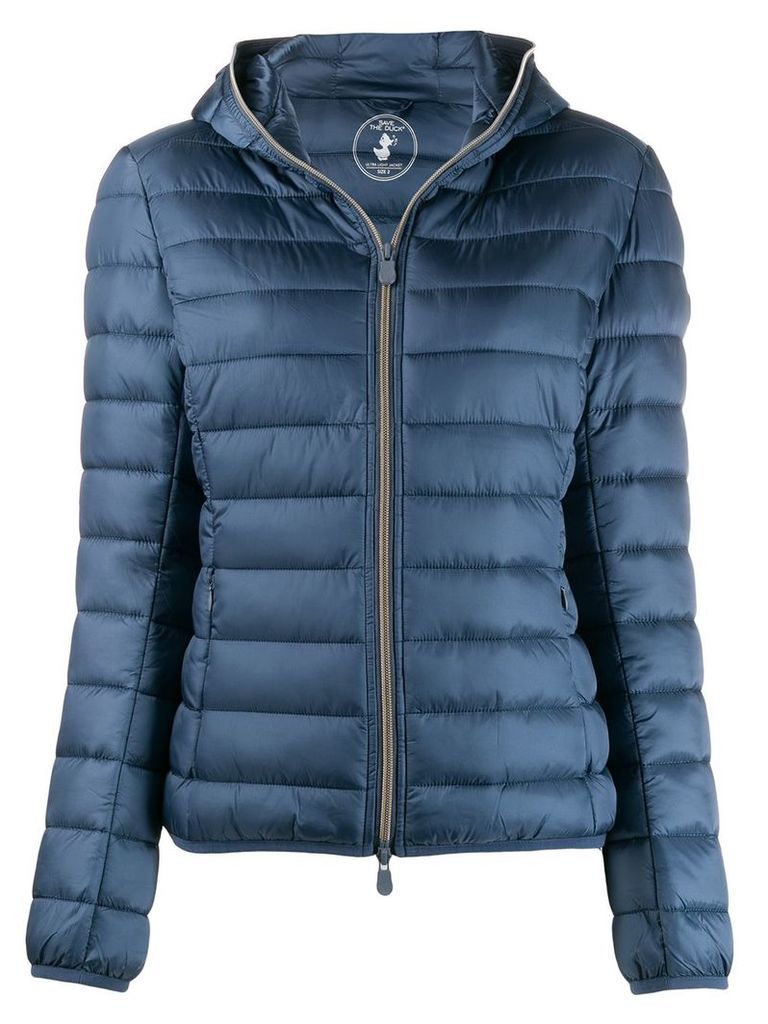 Save The Duck cropped padded jacket - Blue