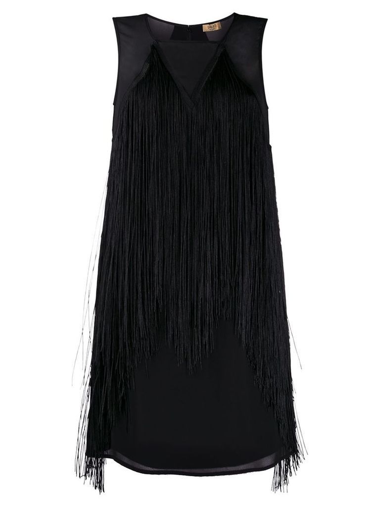 LIU JO fringed short dress - Black