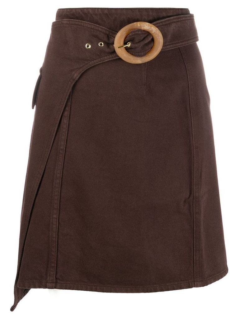 Nanushka Yeva wrap mini skirt - Brown