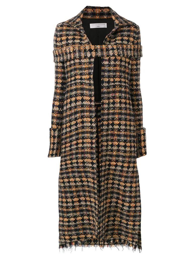 Victoria Beckham long tweed coat - Black