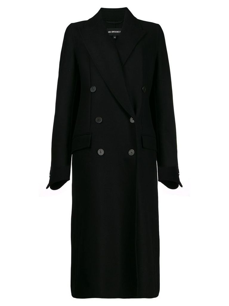 Ann Demeulemeester long double button coat - Black