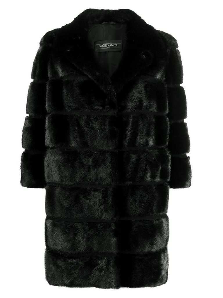 Simonetta Ravizza convertible 3/4 sleeves coat - Black