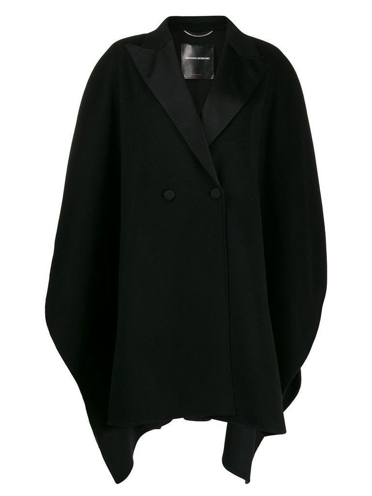 Ermanno Scervino double-breasted cape coat - Black