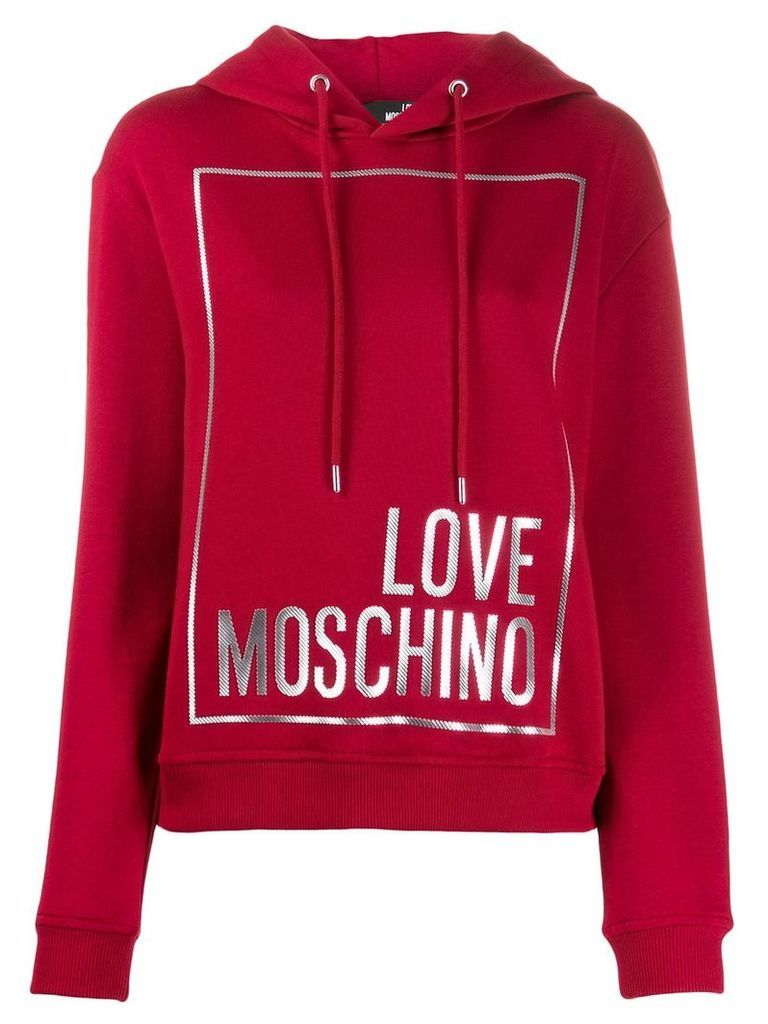Love Moschino logo print hoodie - Red
