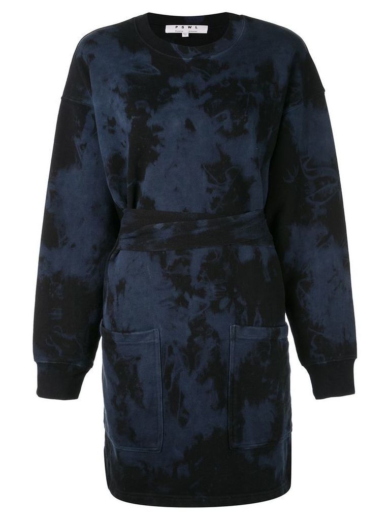 Proenza Schouler White Label PSWL Ink Blotch Sweatshirt Dress - Blue